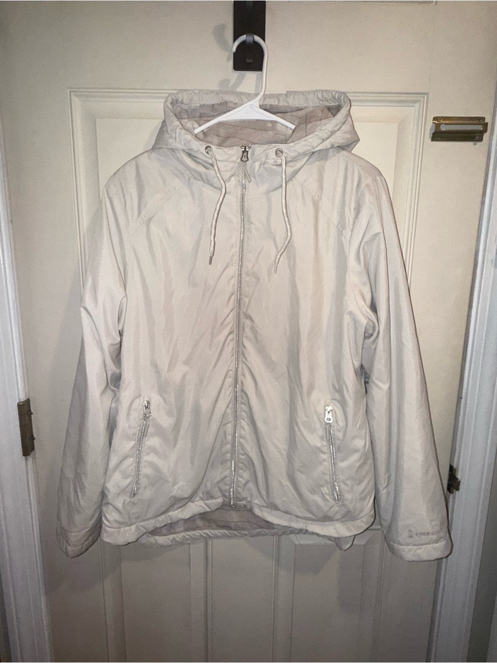 Free Country Light Cream Hooded Puffer Jacket